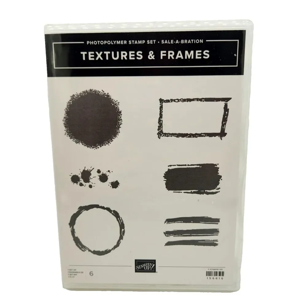 Stampin Up Textures & Frames Cling Stamp Set Unmounted Shapes Backgrounds Cards